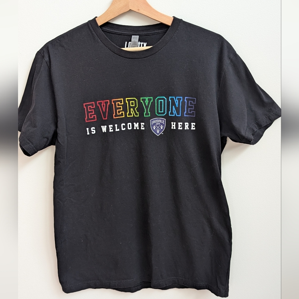 LouCity Authentics Everyone Is Welcome Here T-Shirt Black | Lg | Louisville FC